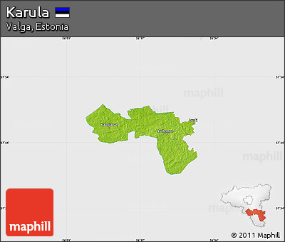 Physical Map of Karula, single color outside