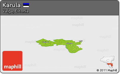 Physical Panoramic Map of Karula, single color outside