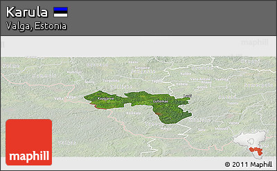Satellite Panoramic Map of Karula, lighten
