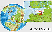 Physical Location Map of Valga, highlighted country, within the entire country