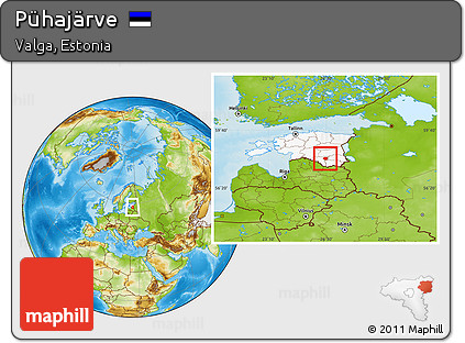 Physical Location Map of Pühajärve, highlighted country