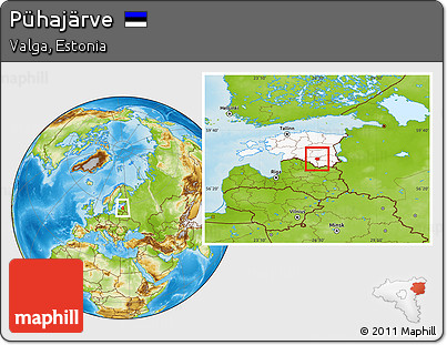 Physical Location Map of Pühajärve, highlighted country