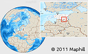 Shaded Relief Location Map of Pühajärve, highlighted country