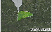Satellite 3D Map of Puka, darken, semi-desaturated