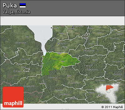 Satellite 3D Map of Puka, semi-desaturated