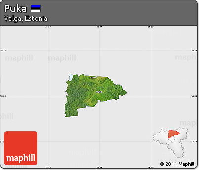Satellite Map of Puka, single color outside