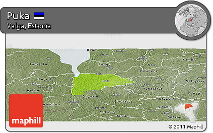 Physical Panoramic Map of Puka, semi-desaturated