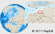 Shaded Relief Location Map of Sangaste, highlighted country
