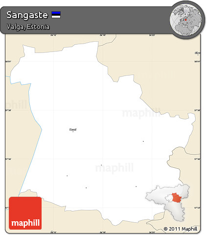 Classic Style Simple Map of Sangaste