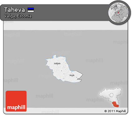 Gray 3D Map of Taheva, single color outside
