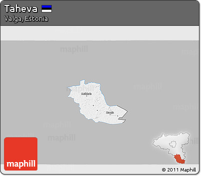 Gray 3D Map of Taheva, single color outside