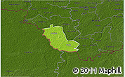 Physical 3D Map of Taheva, darken
