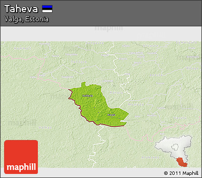 Physical 3D Map of Taheva, lighten