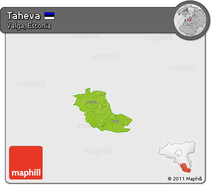 Physical 3D Map of Taheva, single color outside