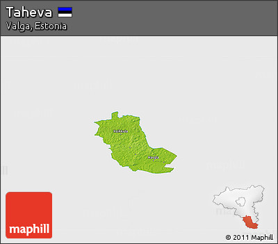 Physical 3D Map of Taheva, single color outside