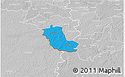 Political 3D Map of Taheva, lighten, desaturated