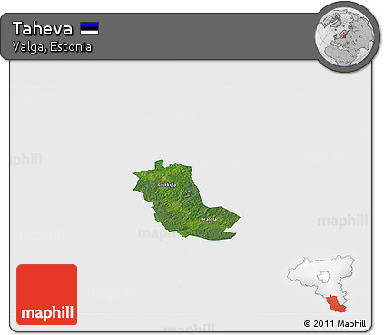 Satellite 3D Map of Taheva, single color outside