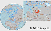 Gray Location Map of Taheva, hill shading