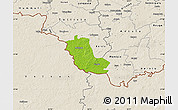 Physical Map of Taheva, shaded relief outside