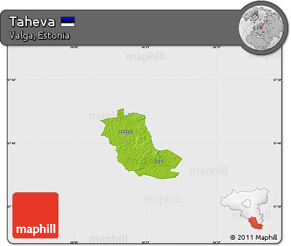 Physical Map of Taheva, single color outside