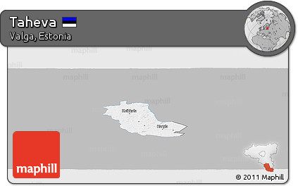Gray Panoramic Map of Taheva, single color outside