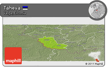 Physical Panoramic Map of Taheva, semi-desaturated