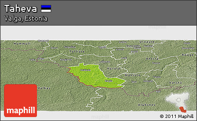 Physical Panoramic Map of Taheva, semi-desaturated