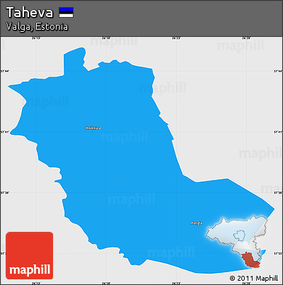 Political Simple Map of Taheva, single color outside