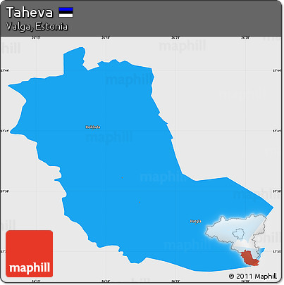 Political Simple Map of Taheva, single color outside
