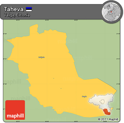 Savanna Style Simple Map of Taheva, single color outside