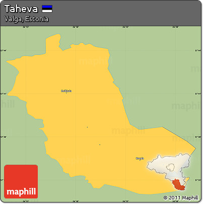 Savanna Style Simple Map of Taheva, single color outside