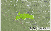 Physical 3D Map of Tolliste, semi-desaturated