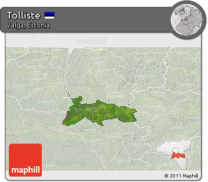 Satellite 3D Map of Tolliste, lighten
