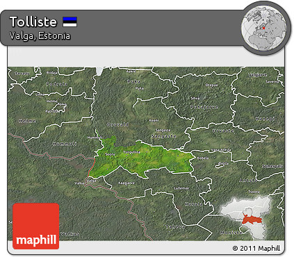 Satellite 3D Map of Tolliste, semi-desaturated