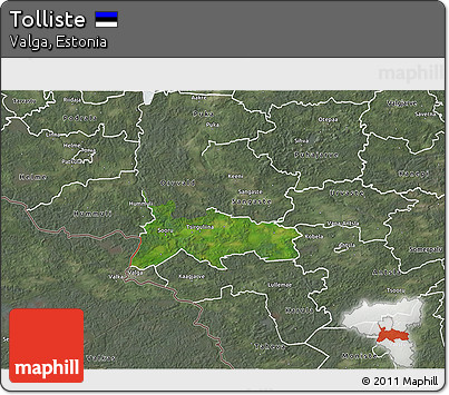 Satellite 3D Map of Tolliste, semi-desaturated