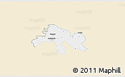 Classic Style 3D Map of Abja, single color outside