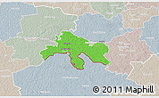 Political 3D Map of Abja, lighten, semi-desaturated