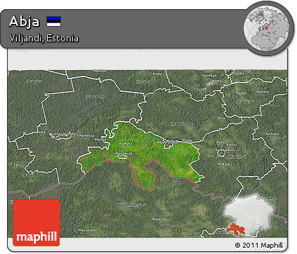 Satellite 3D Map of Abja, semi-desaturated