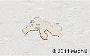 Shaded Relief 3D Map of Abja, lighten, semi-desaturated