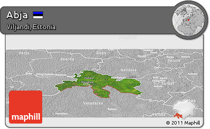 Satellite Panoramic Map of Abja, lighten, desaturated