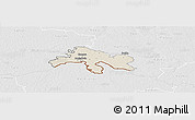 Shaded Relief Panoramic Map of Abja, lighten, desaturated