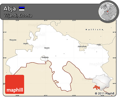 Classic Style Simple Map of Abja