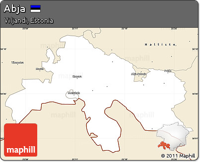 Classic Style Simple Map of Abja
