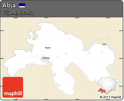 Classic Style Simple Map of Abja, single color outside