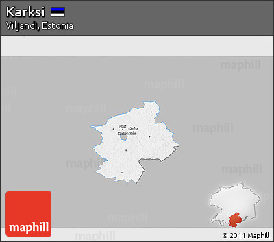 Gray 3D Map of Karksi, single color outside