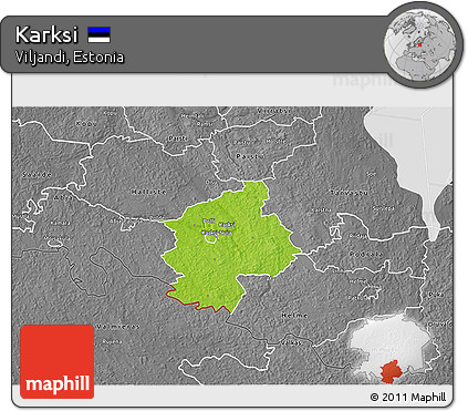 Physical 3D Map of Karksi, desaturated