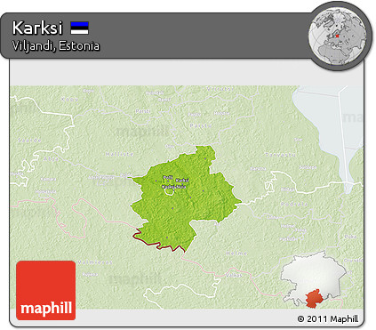 Physical 3D Map of Karksi, lighten