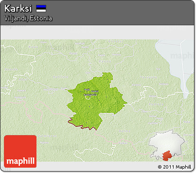 Physical 3D Map of Karksi, lighten