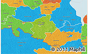 Physical 3D Map of Karksi, political outside