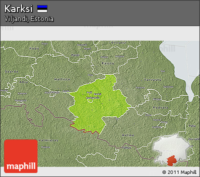 Physical 3D Map of Karksi, semi-desaturated